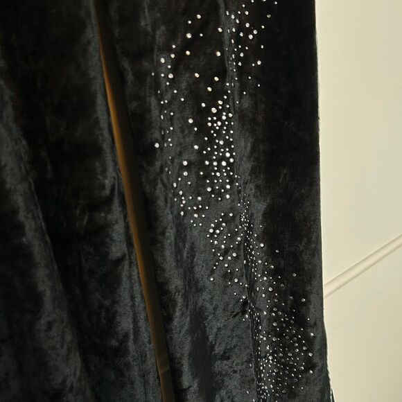 Vintage Y2K Bcbg Black Embellished Capris Velour Pants - Picture 2 of 4